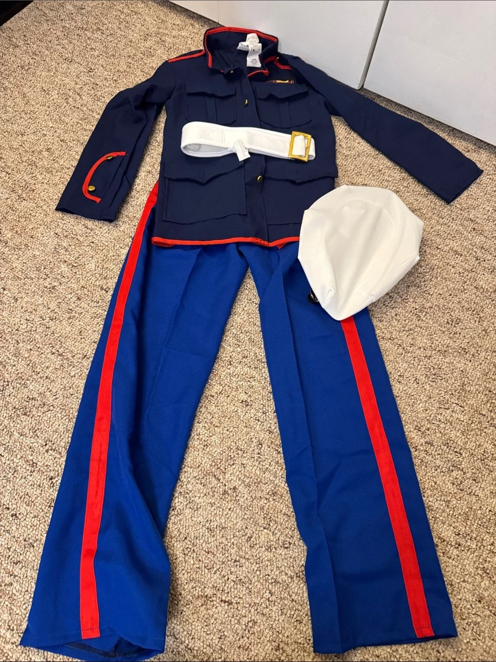 Marine Dress Blue Kids Costume - Black & Blue (large)